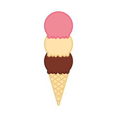 Delicious ice cream cone vector illustration design