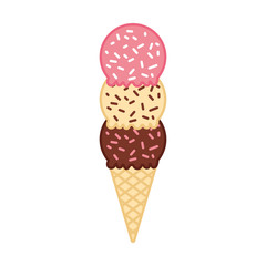 Delicious ice cream cone vector illustration design