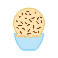 Delicious ice cream basket vector illustration design