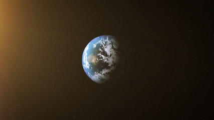 Realistic Earth at Night and Sun Flares around Australia