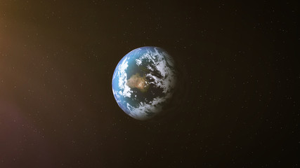 Realistic Earth at Night and Sun Flares around Australia
