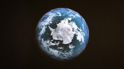 Naklejka na ściany i meble Realistic Earth around Antarctica