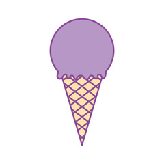 Delicious ice cream cone vector illustration design