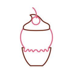 Delicious ice cream basket vector illustration design
