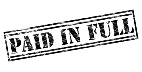 Paid in full black stamp on white background © cone88