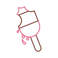 Delicious frozen palette with bite vector illustration design