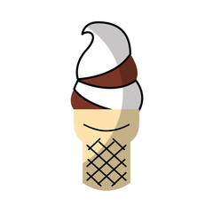Delicious ice cream cone vector illustration design