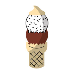 Delicious ice cream cone vector illustration design