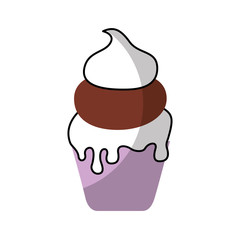 Delicious ice cream basket vector illustration design