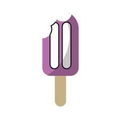 Delicious frozen palette with bite vector illustration design