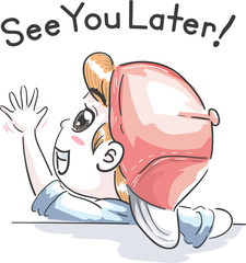Kid Boy See You Later Wave