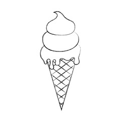 Delicious ice cream cone vector illustration design