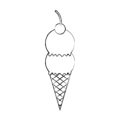 Delicious ice cream cone vector illustration design