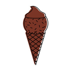 Delicious ice cream cone vector illustration design