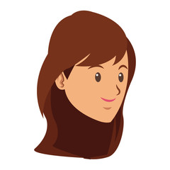 cartoon face young girl student