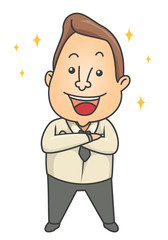 Man Businessman Proud Pose Illustration