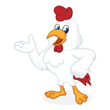 Chicken cartoon presenting