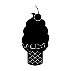 Delicious ice cream cone vector illustration design