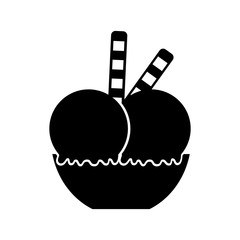 Delicious ice cream basket vector illustration design