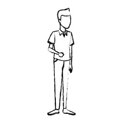 young man student standing cartoon person image