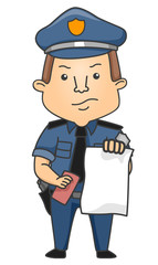 Man Police Ticket Illustration