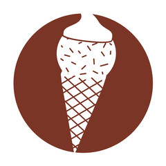 Delicious ice cream cone vector illustration design