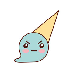 Delicious ice cream cone kawaii character vector illustration design