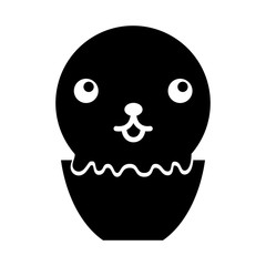 Delicious ice cream basket kawaii character vector illustration design