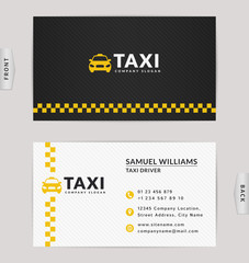 Business card for taxi company.