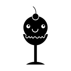 Obraz premium delicious ice cream cup kawaii character vector illustration design