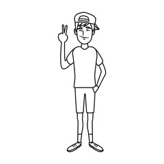 young man standing cartoon person image vector illustration