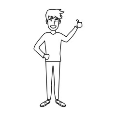 young man standing cartoon person image vector illustration