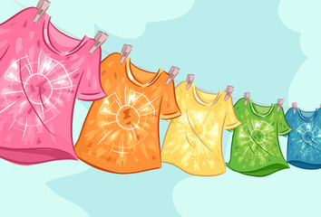 Craft Dyed Shirt Clothesline Illustration