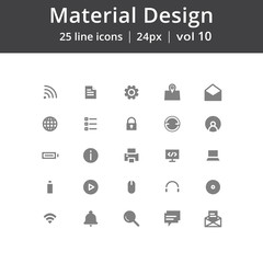Material Design UI Line Icons