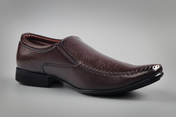 Indian Made Men's Shoe Isolated on Gray
