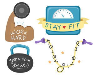 Workout Motivational Elements Illustration