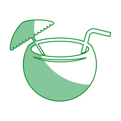coconut cocktail with umbrella vector illustration design