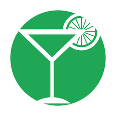 Obraz premium tropical cocktail cup with orange fruit vector illustration design
