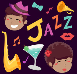 Jazz Music Elements Illustration