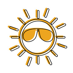 sun with sunglasses character vector illustration design
