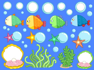 Underwater Bulletin Board Elements Illustration
