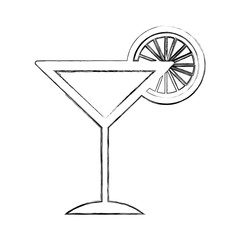 Fototapeta na wymiar tropical cocktail cup with orange fruit vector illustration design