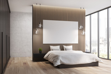 Wooden plank bedroom, side