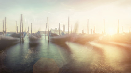 Beautiful Venice view under sunlight. Long exposure