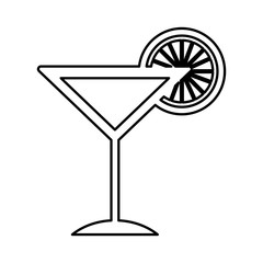 tropical cocktail cup with orange fruit vector illustration design