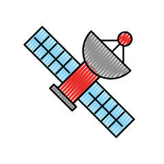 artificial satellite spacial icon vector illustration design