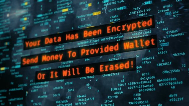 Hackers encrypting computer data, warning message on screen, virus spreading. Petya ransomware attack, data encryption, information theft, computer hacking
