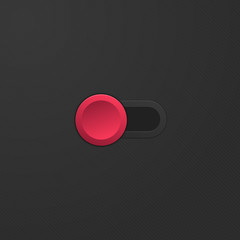 Realistic red button interface. Vector illustration.
