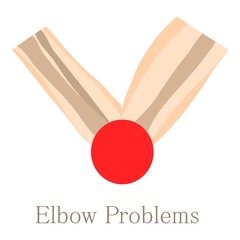 Elbow problem icon, cartoon style