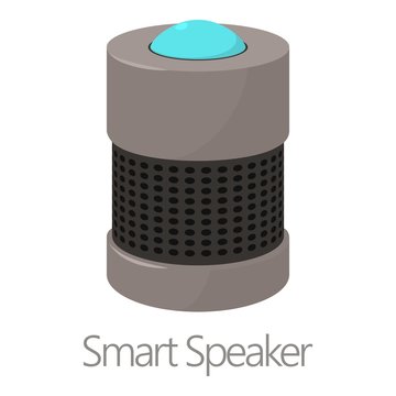 Smart speaker icon, cartoon style